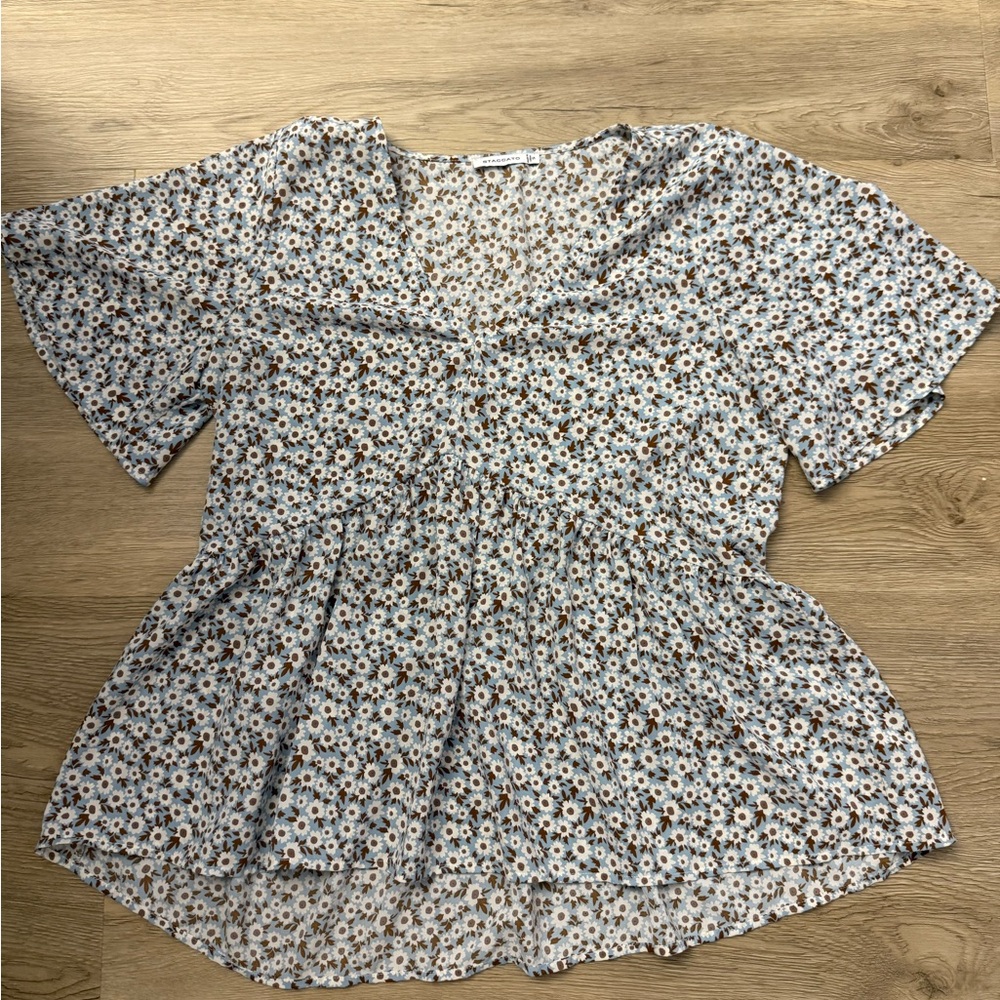 Staccato Blue Floral Blouse